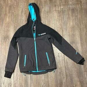 Grey and Teal Blue FXR Jacket with Thumb Holes